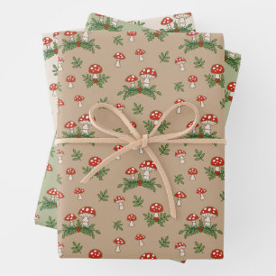 Hoja De Papel De Regalo Hongos de vacaciones