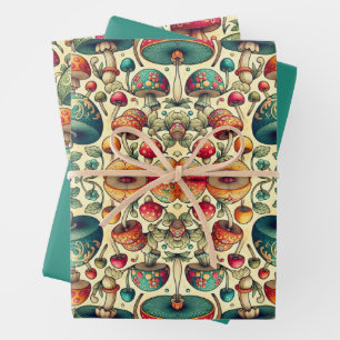 Hoja De Papel De Regalo Hongos Elegantes