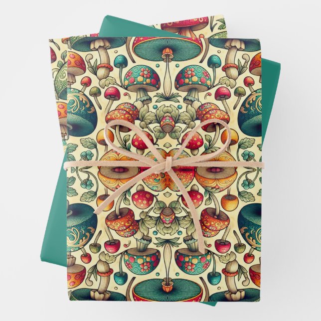 Hoja De Papel De Regalo Hongos Elegantes (In situ)