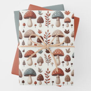 Hoja De Papel De Regalo Hongos Marchando
