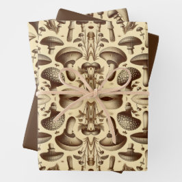 Hoja De Papel De Regalo Hongos monocromáticos