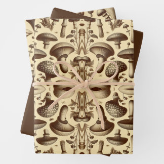 Hoja De Papel De Regalo Hongos monocromáticos