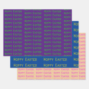 Hoja De Papel De Regalo Hoppy Easter Neon Trio