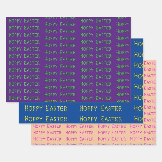 Hoja De Papel De Regalo Hoppy Easter Neon Trio (Set)
