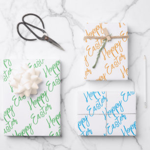 Hoja De Papel De Regalo HOPPY EASTER Typography Moderno Bunny Egg Hunt Fun