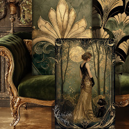Hoja De Papel De Regalo Hora de Gatsby Dorado Arte Deco Decoupage Pesado