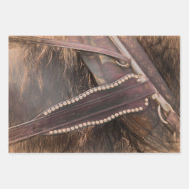 Hoja De Papel De Regalo Horse Western Brown Vintage Rustic Decoupage