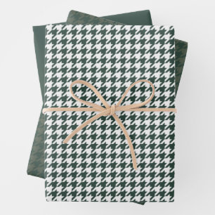 Hoja De Papel De Regalo Houndstoth Simple Brunswick Green