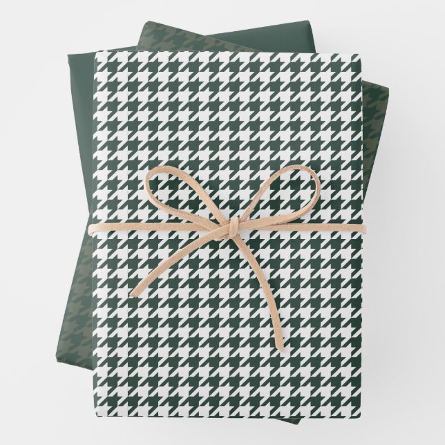 Hoja De Papel De Regalo Houndstoth Simple Brunswick Green (In situ)