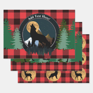 Hoja De Papel De Regalo Howling Wolf Full Moon