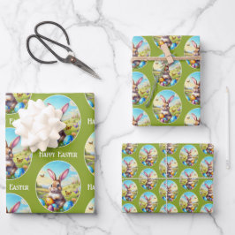 Hoja De Papel De Regalo Hübscher Osterhase in Landschaft - 
