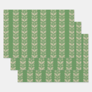 Hoja De Papel De Regalo Huella floral Glade Green Arts y Artesanía