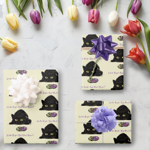 Hoja De Papel De Regalo Huevo de Pascua Caza Gato Gracioso