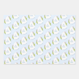 Hoja De Papel De Regalo Huevo de Pascua Floral Preppy Personalizado