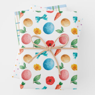 Hoja De Papel De Regalo Huevo de Pascua Floral y zanjas