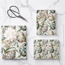 Hoja De Papel De Regalo Huevos de Pascua patrón nostálgico vintage no 1