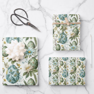 Hoja De Papel De Regalo Huevos de Pascua patrón nostálgico vintage no 2