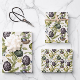 Hoja De Papel De Regalo Huevos de Pascua patrón nostálgico vintage no 3