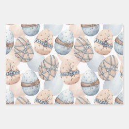 HOJA DE PAPEL DE REGALO HUEVOS PASTEL PINK & BLUE EASTER
