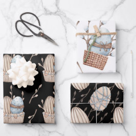 HOJA DE PAPEL DE REGALO HUEVOS PASTEL PINK & BLUE EASTER