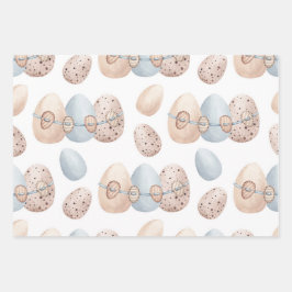 HOJA DE PAPEL DE REGALO HUEVOS PASTEL PINK & BLUE EASTER