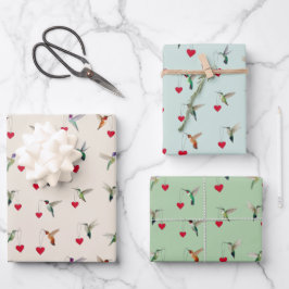 Hoja De Papel De Regalo Hummingbird Valentine's