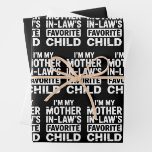 Hoja De Papel De Regalo Humor Antiguo El Hijo Favorito de Mi Suegra 