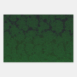 Hoja De Papel De Regalo Hunter Green Elegant Succulant Pattern Design