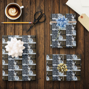 Hoja De Papel De Regalo Husky Dog White Dragon Adventure