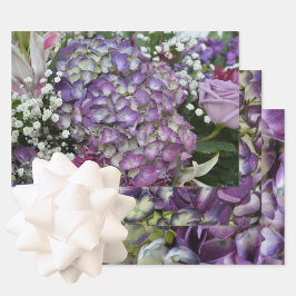 Hoja De Papel De Regalo Hydrangea Fotografía Oral Botánica Púrpura