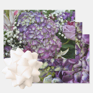 Hoja De Papel De Regalo Hydrangea Fotografía Oral Botánica Púrpura