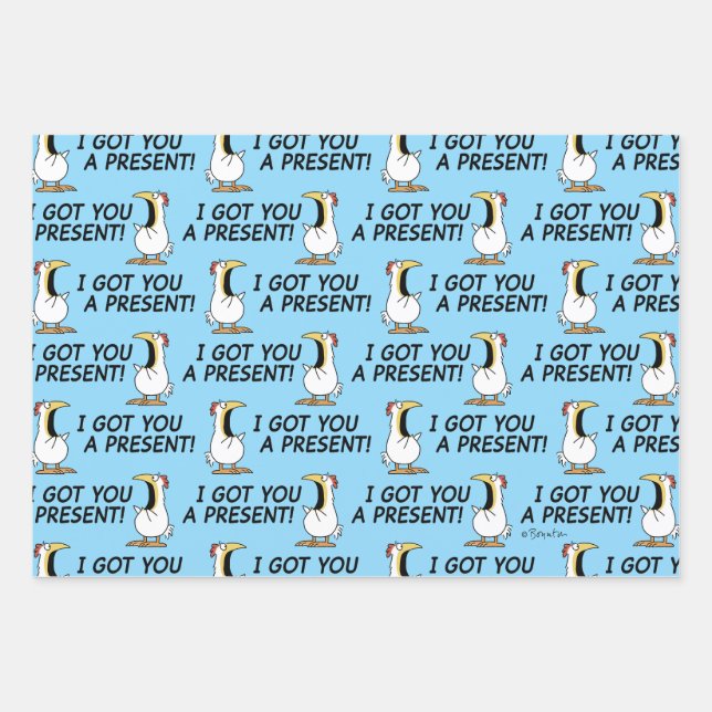 Hoja De Papel De Regalo I GOT YOU A PRESENT! shouty chicken (Anverso 3)