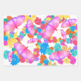 Hoja De Papel De Regalo I Love Flowers. Butterfly Dream