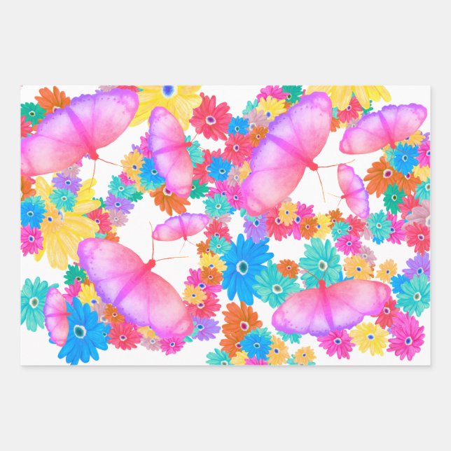 Hoja De Papel De Regalo I Love Flowers. Butterfly Dream (Anverso)