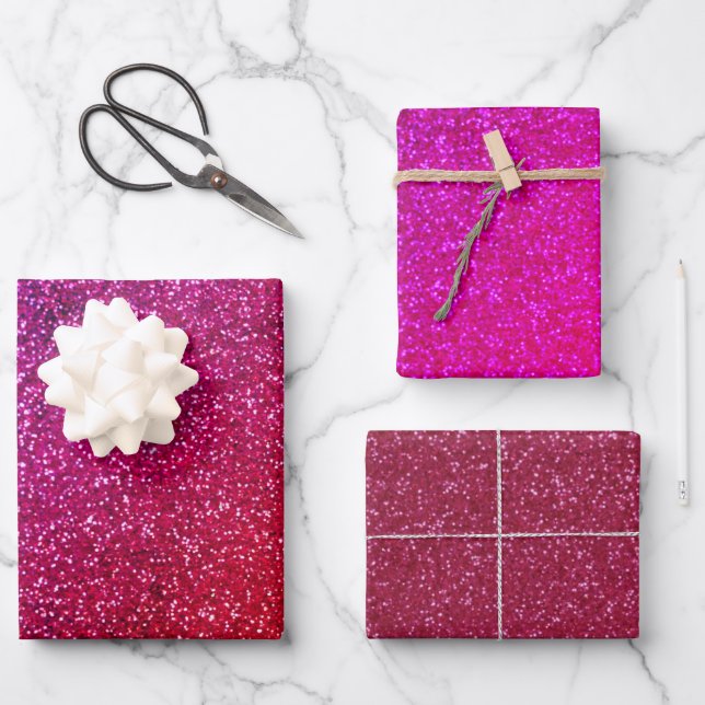 Hoja De Papel De Regalo I love you chic pink glitter background (Anverso)