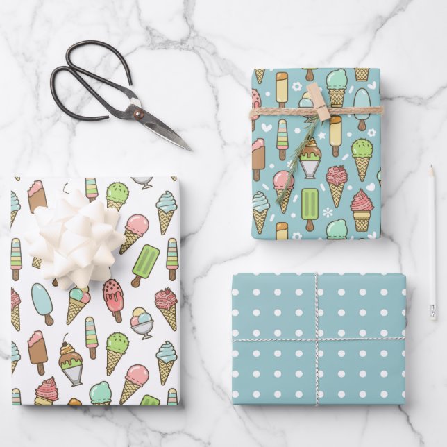 Hoja De Papel De Regalo Ice Cream (Anverso)