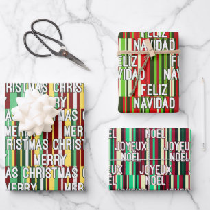 Hoja De Papel De Regalo Idiomas de los Navidades