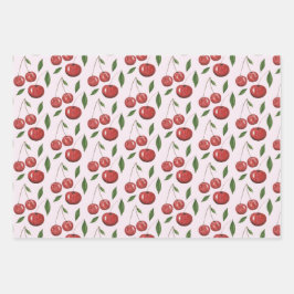 Hoja De Papel De Regalo Ilustracion acuarela de cerezas dulces