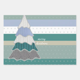 Hoja De Papel De Regalo Ilustracion de árbol de suéter mágico de invierno