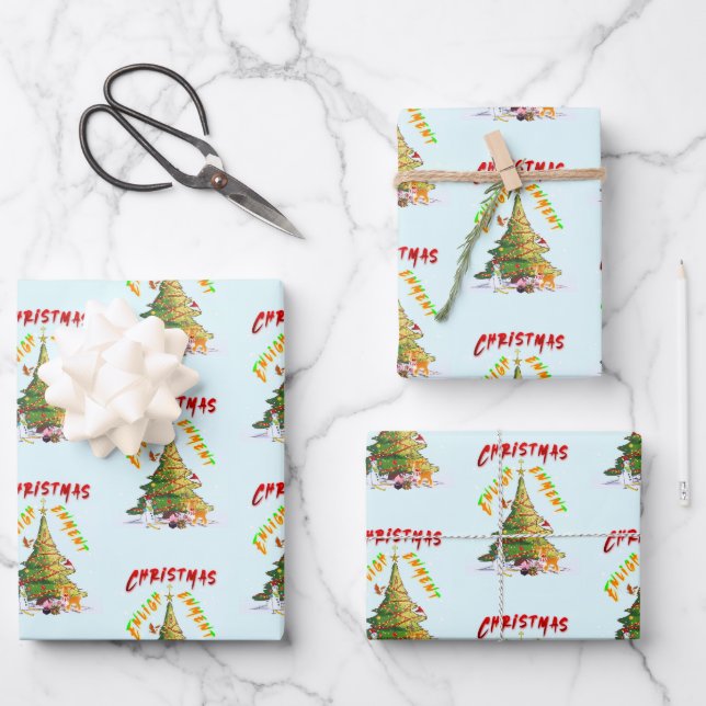 Hoja De Papel De Regalo Ilustración de navidades (Anverso)