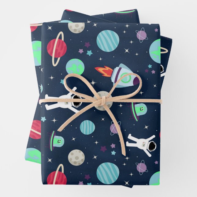 Hoja De Papel De Regalo Ilustracion de patrón de espacio (In situ)