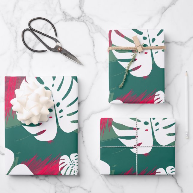 Hoja De Papel De Regalo Ilustracion de planta tropical (Anverso)