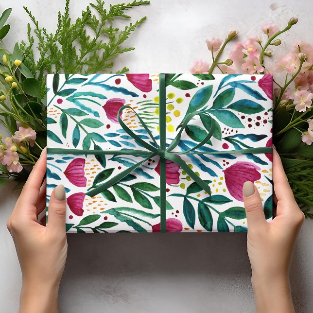 Hoja De Papel De Regalo Ilustracion floral botánico (Subido por el creador)