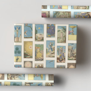 Hoja De Papel De Regalo Ilustraciones de tarjeta Tarot francesa Pastel Vin