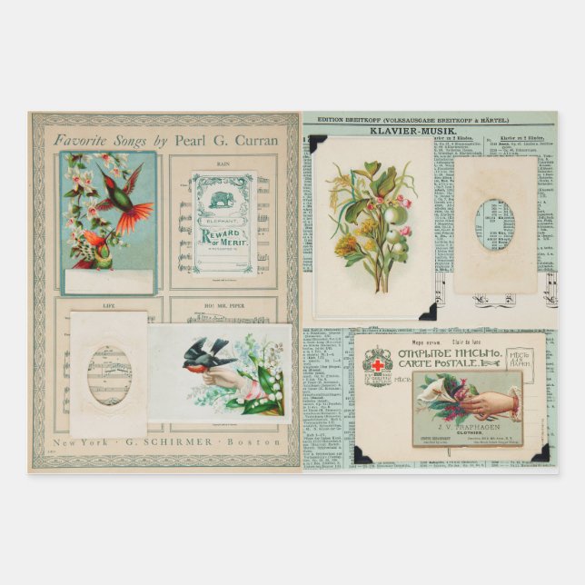 Hoja De Papel De Regalo Imágenes antiguas de Edwardian (Anverso)