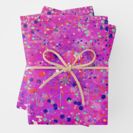 Hoja De Papel De Regalo Impresión abstracta del jubileo magenta