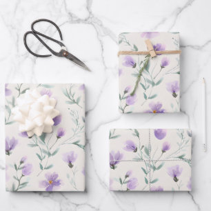 Hoja De Papel De Regalo Impresión botánica de flores silvestres Cottagecor