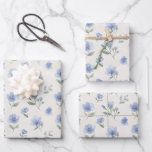 Hoja De Papel De Regalo Impresión botánica de flores silvestres Cottagecor<br><div class="desc">Papel de regalo de flores silvestres cottagecore azul con una suave impresión botánica y una estética romántica inspirada en el vintage. Este diseño caprichoso de meadowcore evoca nostalgia acogedora y encanto atemporal, lo que lo hace perfecto para regalos de cumpleaños, baby showers, bodas, despedidas de soltera y otras ocasiones especiales....</div>