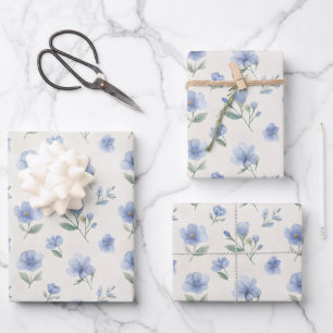 Hoja De Papel De Regalo Impresión botánica de flores silvestres Cottagecor