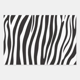Hoja De Papel De Regalo Impresión de animales de cebra en blanco y negro